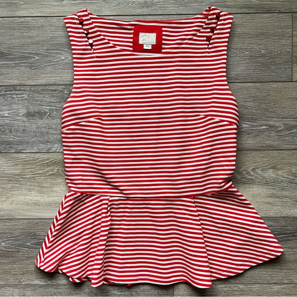 Anthropologie Striped Peplum Top